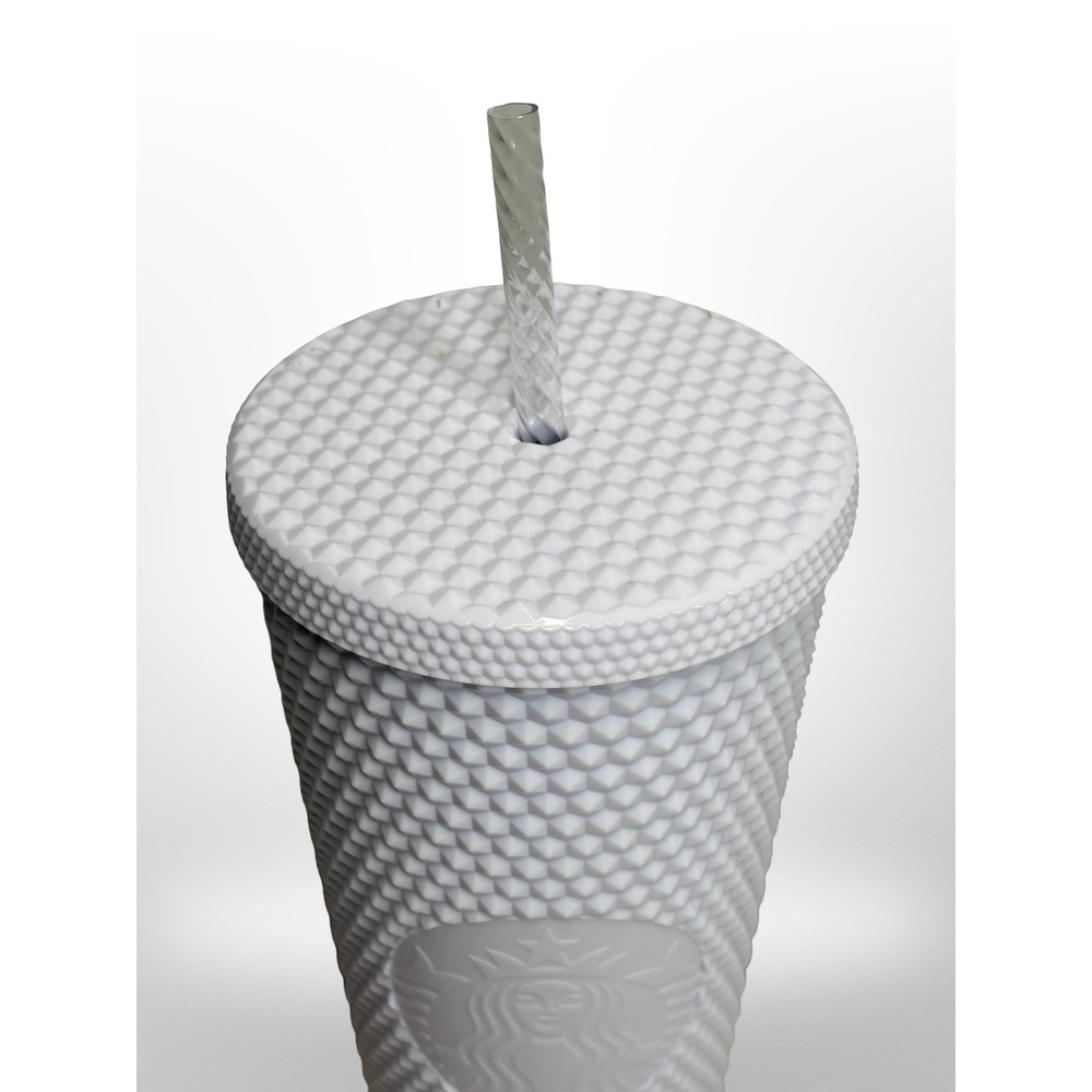 Starbucks Studded Venti Tumbler 2021 White Honeycomb 24oz Cold Cup Rare - Picture 4 of 7
